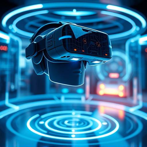 Conceptual art depicting a futuristic interface blending VR and AR elements with advanced holographic displays